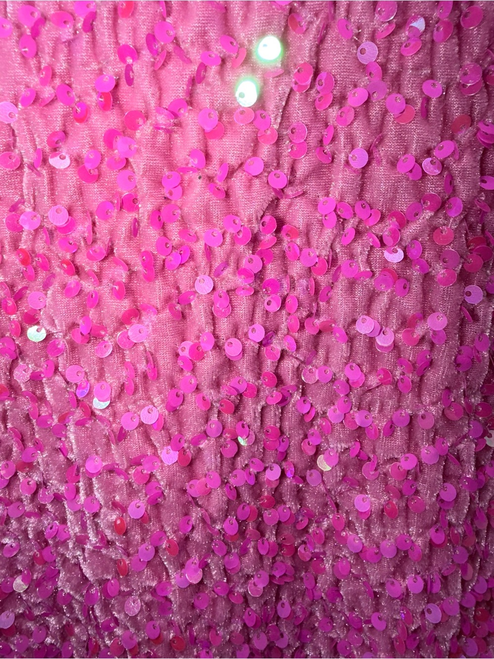 Pink Velvet 💞 Sequin Camisole Dance Summer Party Eye Candy 🍬 Tank Dress Top - Picture 2 of 5